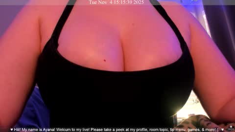 Snapshot of ayanadelatorre chatting on November 4, 2025, 11:15 pm Ayana Delatorre online show from November 4, 2025, 11:15 pm