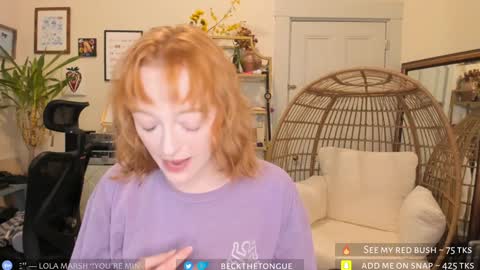 Snapshot of beckthetongue chatting on January 24, 2025, 10:41 pm Beck the tongue online show from January 24, 2025, 10:41 pm