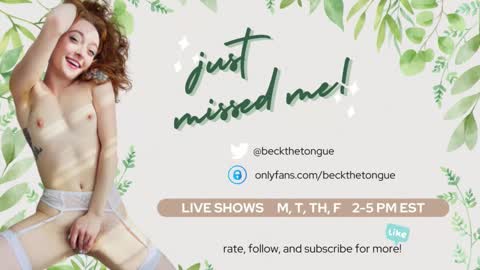 Snapshot of beckthetongue chatting on November 11, 2025, 11:49 pm Beck the tongue online show from November 11, 2025, 11:49 pm