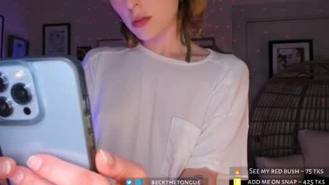 Snapshot of beckthetongue chatting on June 18, 2026, 3:07 am Beck the tongue online show from June 18, 2026, 3:07 am