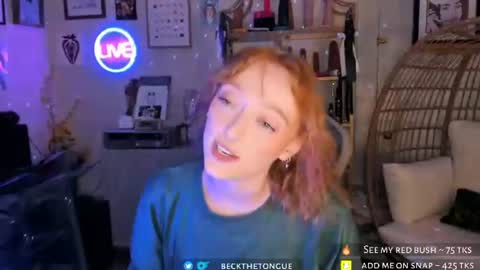 Snapshot of beckthetongue chatting on July 26, 2026, 2:42 am Beck the tongue online show from July 26, 2026, 2:42 am