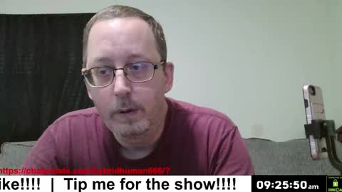 Snapshot of hybridhuman666 chatting on October 6, 2025, 2:25 pm Bob Anderson online show from October 6, 2025, 2:25 pm