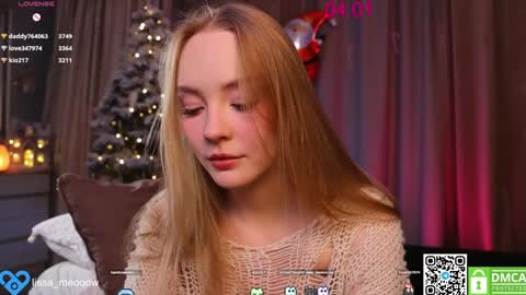 Snapshot of lissa_meooow chatting on January 4, 2025, 9:43 am your Liza again. Next stream Dec. 1 at 2 or 3 GMT online show from January 4, 2025, 9:43 am
