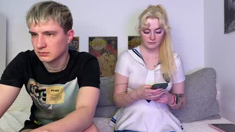 Snapshot of one_punch_cum chatting on March 5, 2025, 1:17 pm couple Lu sexy chick in middle and Jimmyblonde our friend Brianglasses online show from March 5, 2025, 1:17 pm