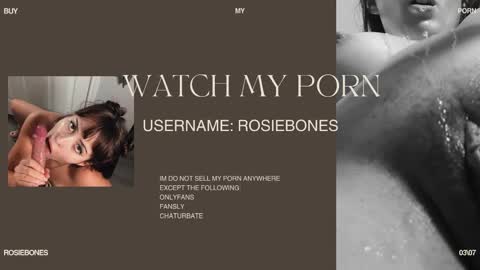 Snapshot of rosiebones chatting on May 18, 2026, 11:32 pm Rosie Bones online show from May 18, 2026, 11:32 pm