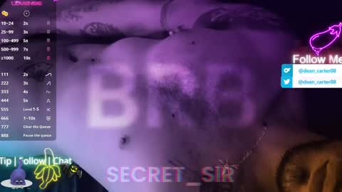 Snapshot of secret_sir chatting on June 6, 2026, 11:20 pm Dean Carter online show from June 6, 2026, 11:20 pm