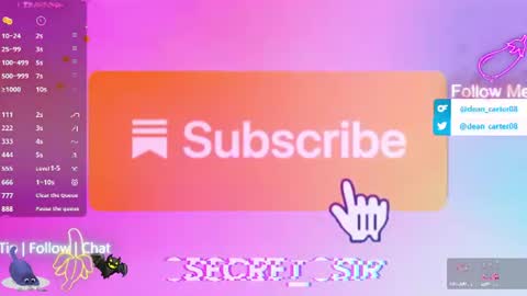 Snapshot of secret_sir chatting on June 29, 2026, 10:54 pm Dean Carter online show from June 29, 2026, 10:54 pm