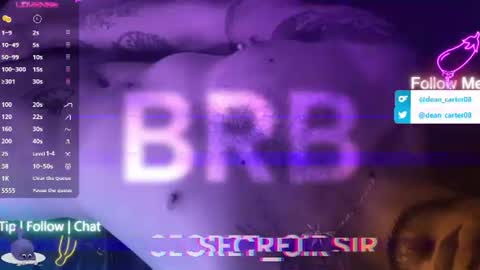 Snapshot of secret_sir chatting on July 1, 2026, 9:58 pm Dean Carter online show from July 1, 2026, 9:58 pm