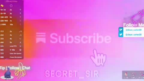 Snapshot of secret_sir chatting on July 3, 2026, 10:16 pm Dean Carter online show from July 3, 2026, 10:16 pm