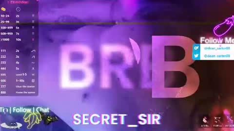 Snapshot of secret_sir chatting on July 5, 2026, 11:23 pm Dean Carter online show from July 5, 2026, 11:23 pm