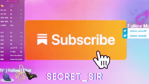 Snapshot of secret_sir chatting on July 28, 2026, 10:53 pm Dean Carter online show from July 28, 2026, 10:53 pm