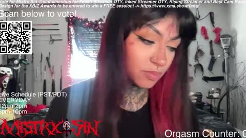 Snapshot of sinfulincubus chatting on March 10, 2026, 7:41 pm Mistrx Sin online show from March 10, 2026, 7:41 pm