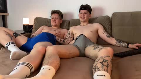 Snapshot of twoguyspleasure chatting on May 13, 2026, 4:48 pm Noah blonde and Josh dark hair Nike guy online show from May 13, 2026, 4:48 pm