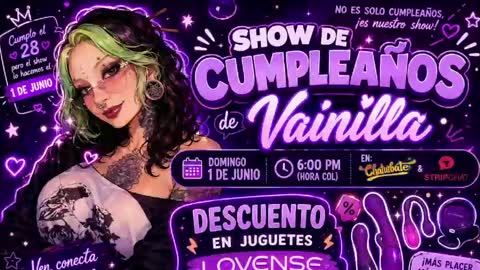 Snapshot of vainilla_l chatting on June 2, 2026, 12:56 am Vainilla Independent model online show from June 2, 2026, 12:56 am