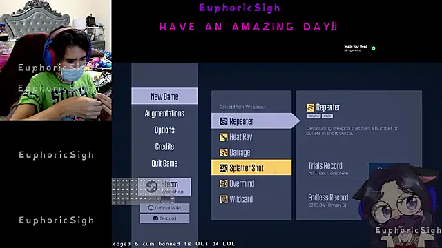 EuphoricSigh online show from July 14, 2026, 4:39 am