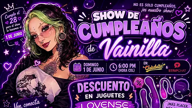 vainilla doll online show from June 21, 2026, 2:14 am