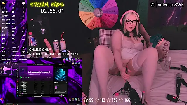 VelvetteSWE online show from June 26, 2026, 6:01 pm
