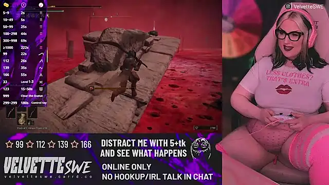 VelvetteSWE online show from July 2, 2026, 3:45 am