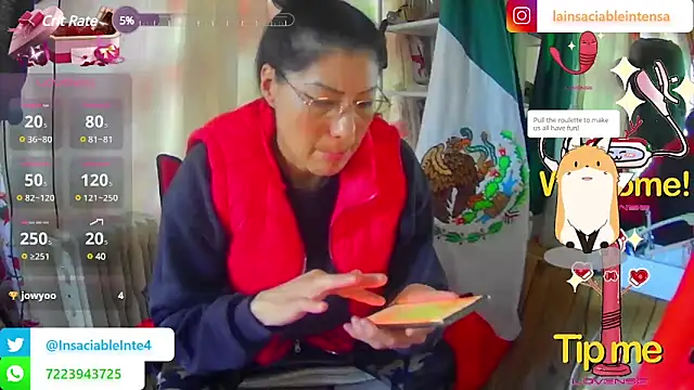 Snapshot of LaInsaciableIntensa chatting on March 1, 2025, 9:48 pm LaInsaciableIntensa online show from March 1, 2025, 9:48 pm