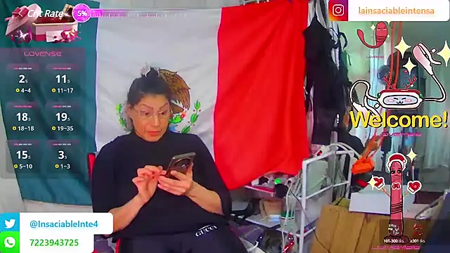 Snapshot of LaInsaciableIntensa chatting on March 7, 2025, 10:21 pm LaInsaciableIntensa online show from March 7, 2025, 10:21 pm