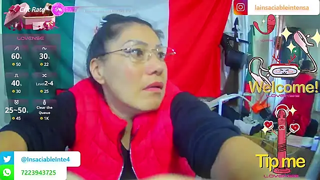 Snapshot of LaInsaciableIntensa chatting on March 10, 2025, 10:45 pm LaInsaciableIntensa online show from March 10, 2025, 10:45 pm