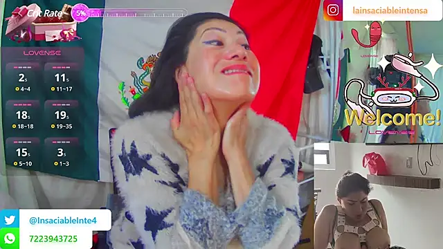 Snapshot of LaInsaciableIntensa chatting on March 13, 2025, 2:12 pm LaInsaciableIntensa online show from March 13, 2025, 2:12 pm