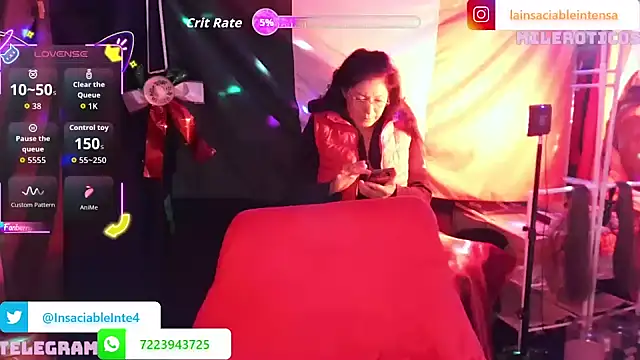 Snapshot of LaInsaciableIntensa chatting on September 14, 2025, 2:11 am LaInsaciableIntensa online show from September 14, 2025, 2:11 am
