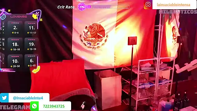 Snapshot of LaInsaciableIntensa chatting on October 24, 2025, 2:08 am LaInsaciableIntensa online show from October 24, 2025, 2:08 am