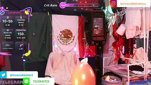 Snapshot of LaInsaciableIntensa chatting on February 21, 2026, 2:12 am LaInsaciableIntensa online show from February 21, 2026, 2:12 am