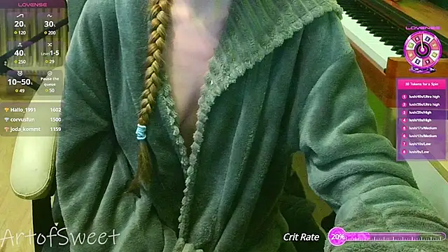 Snapshot of ArtofSweet chatting on January 18, 2025, 12:02 am ArtofSweet online show from January 18, 2025, 12:02 am